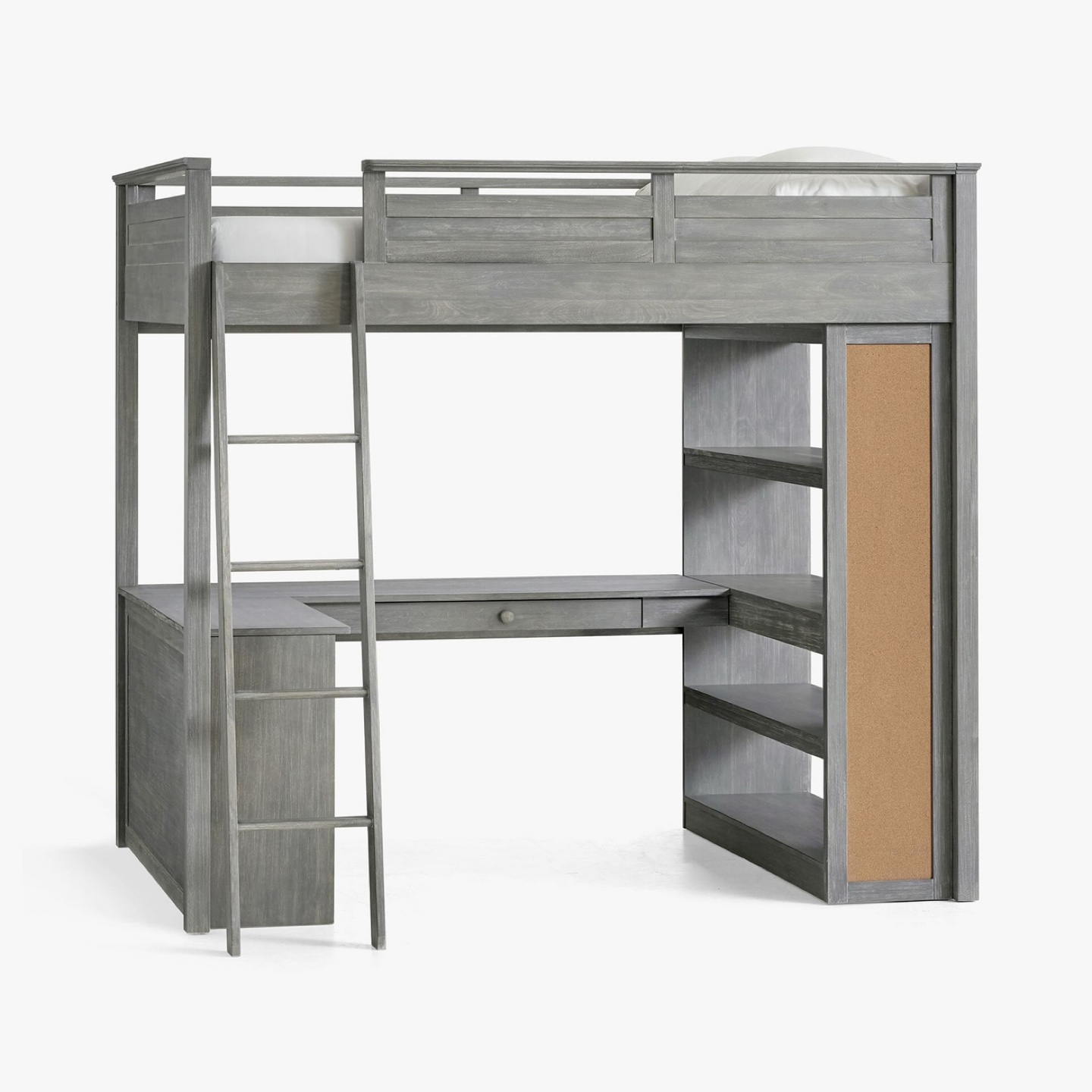 Gray PB Teen Sleep and Study loft bed