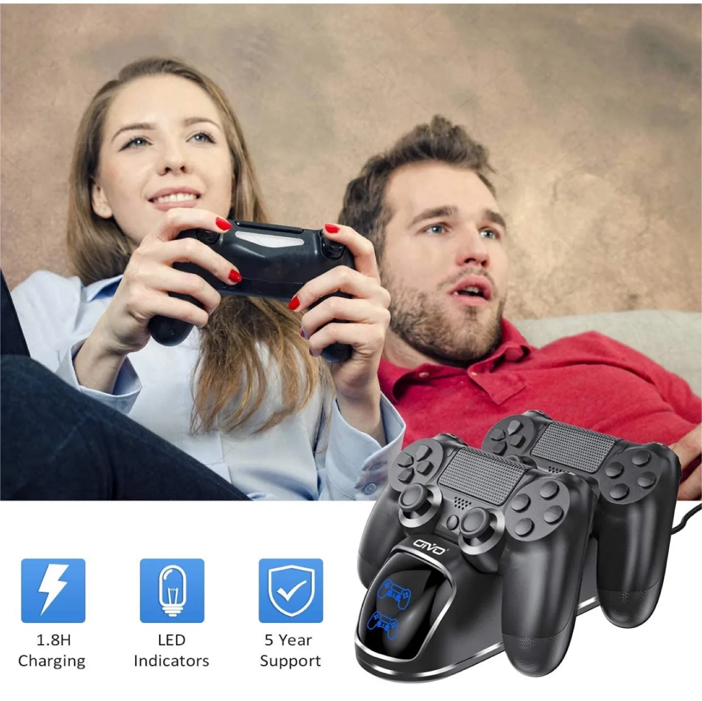 OIVO PS4 Controller Charger Dock image indicator(8)