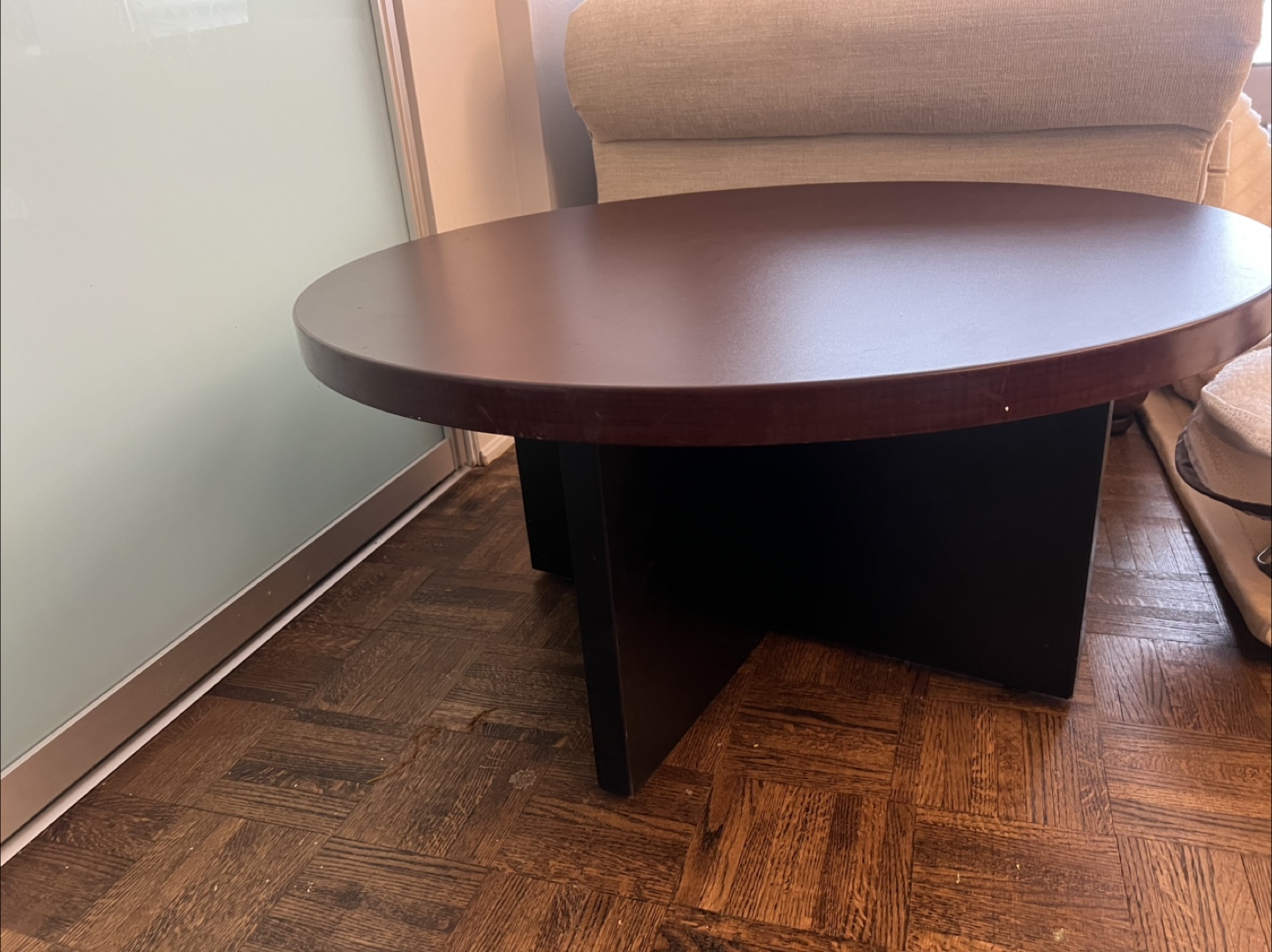 Round Brown Coffee Table