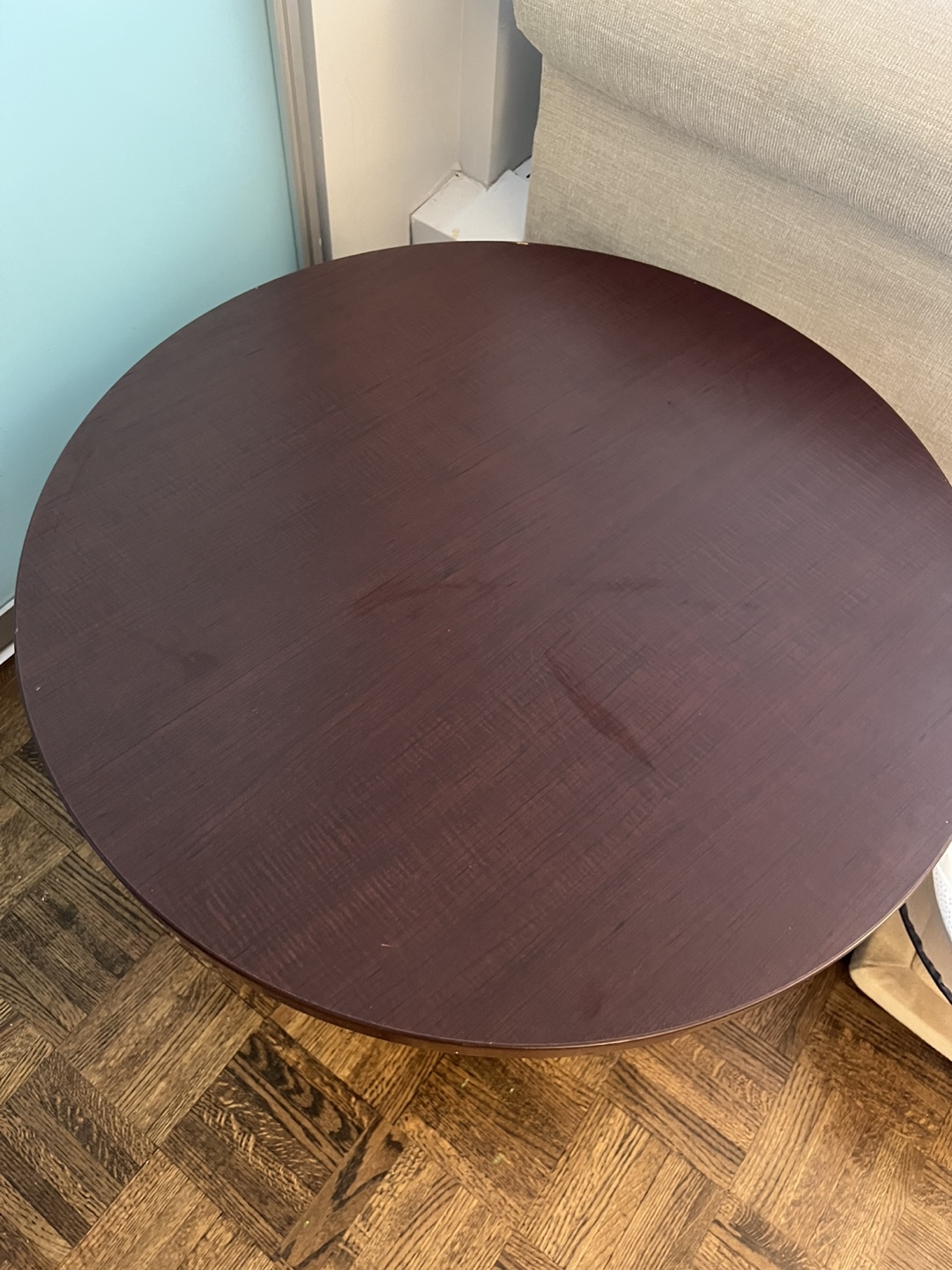 Round Brown Coffee Table - photo 3