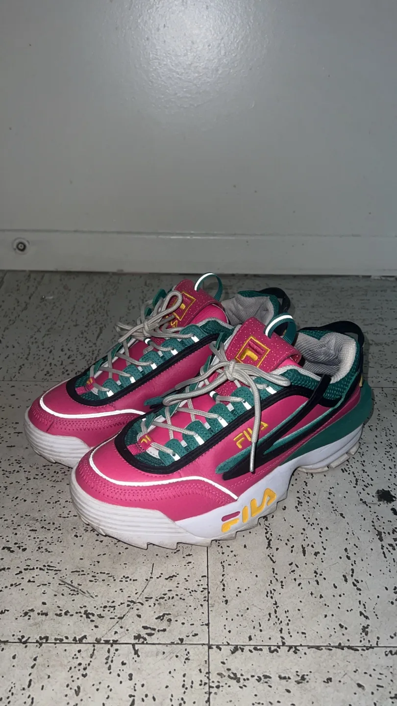 Fila Disruptor Pink & Green Sneakers thumbnail
