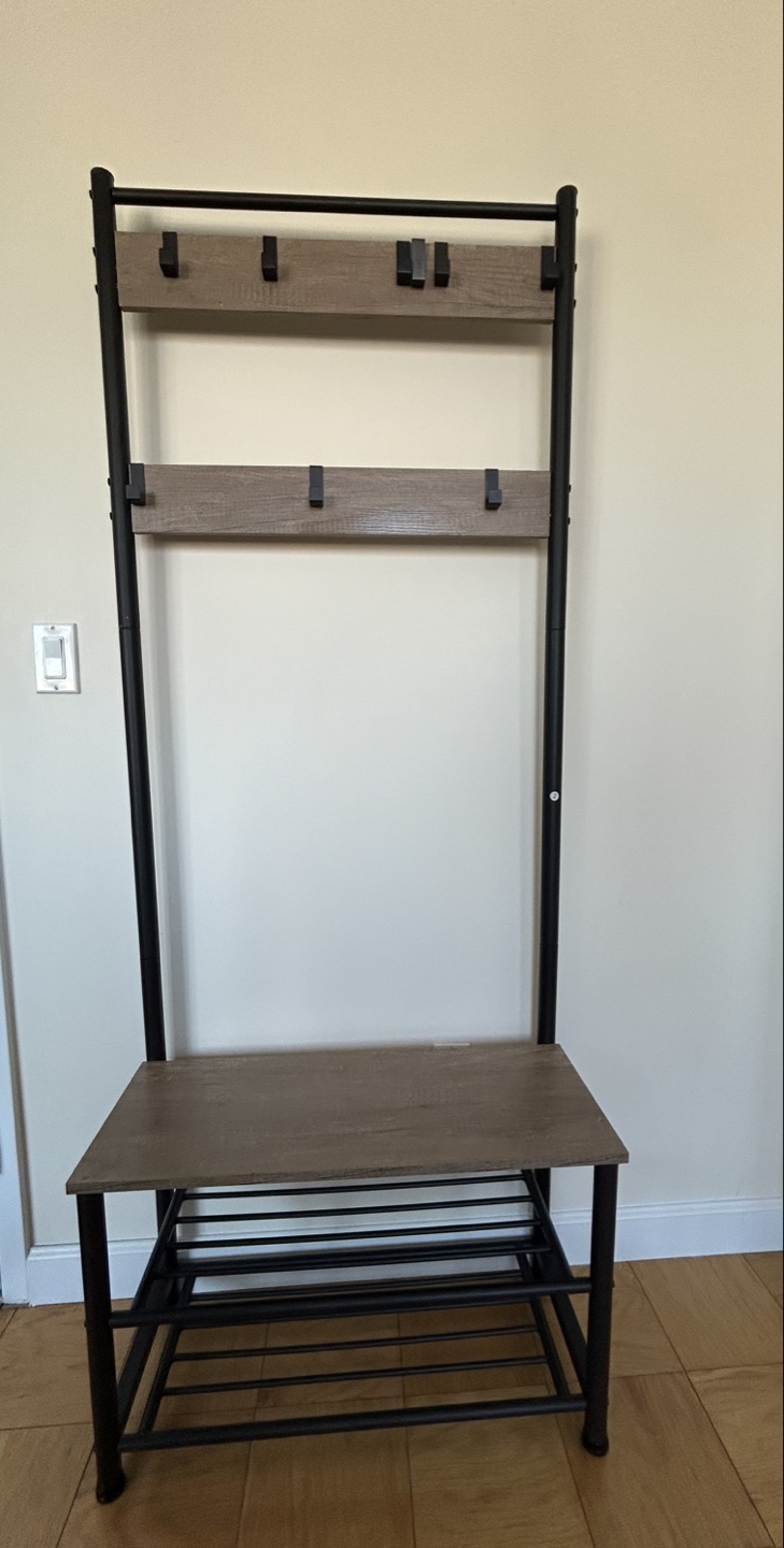 Must Go! Hall Tree with Bench & Shoe Storage