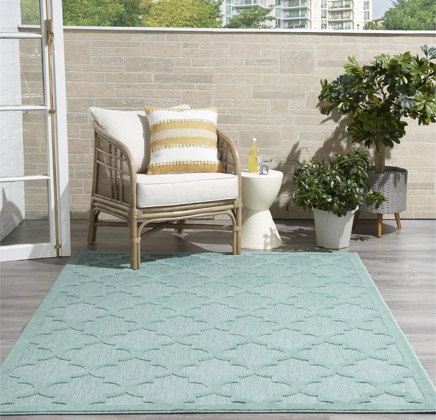 Teal Outdoor Rug - 6ft x 9ft thumbnail