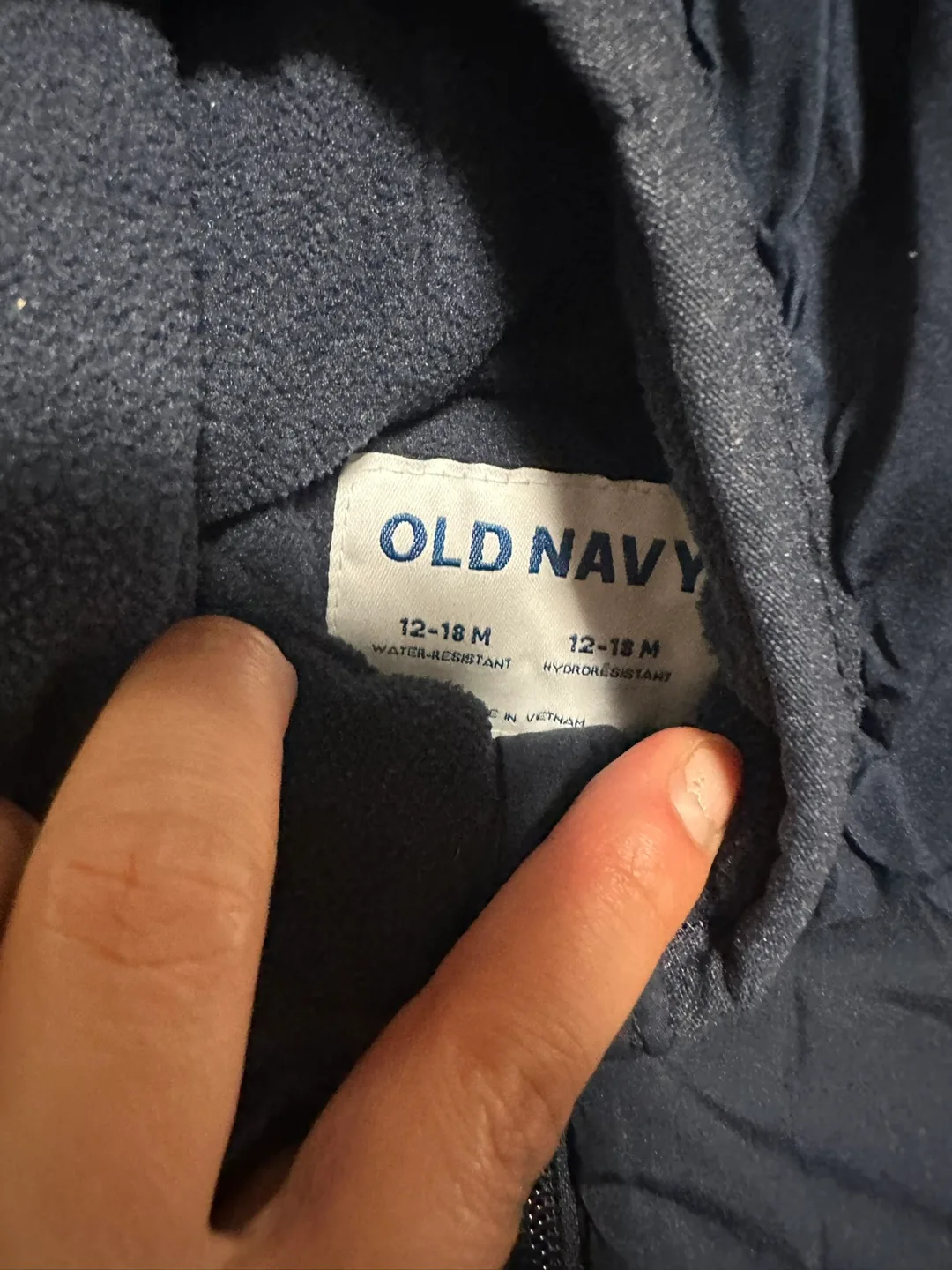 Old Navy 12-18M Snowsuit - Navy Blue thumbnail