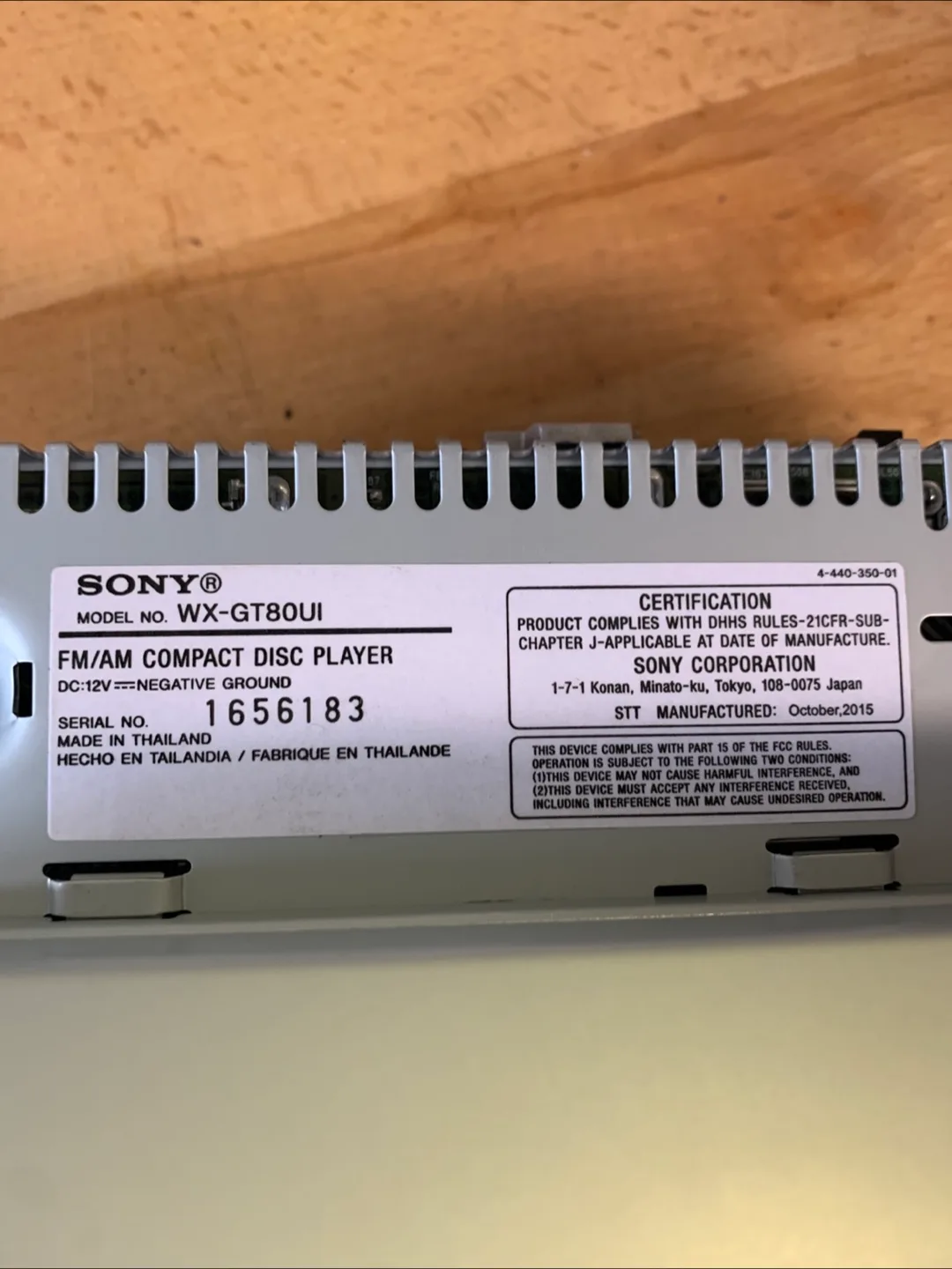 Sony WX-GT80UI FM/AM CD Disc Player image indicator(3)