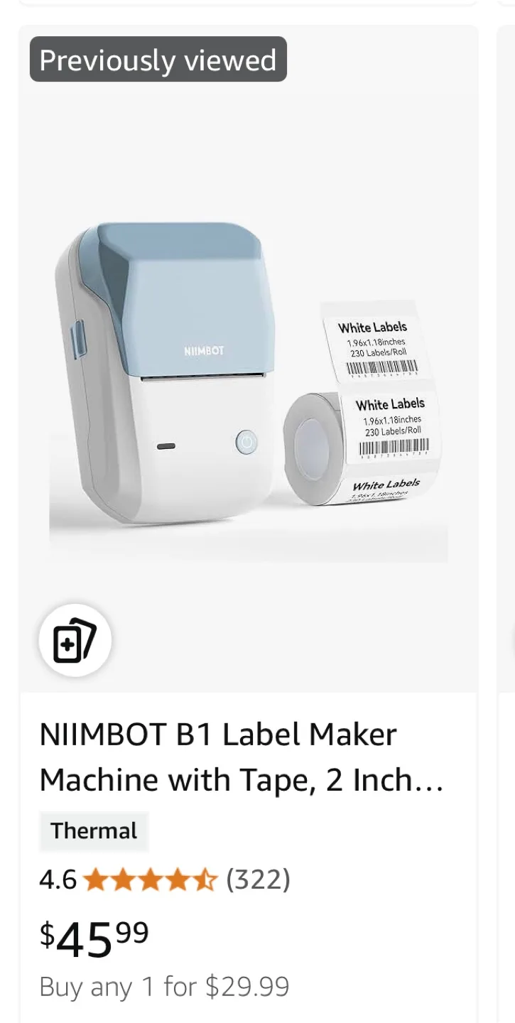 NIIMBOT B1 Label Maker with Tape - Like New! thumbnail