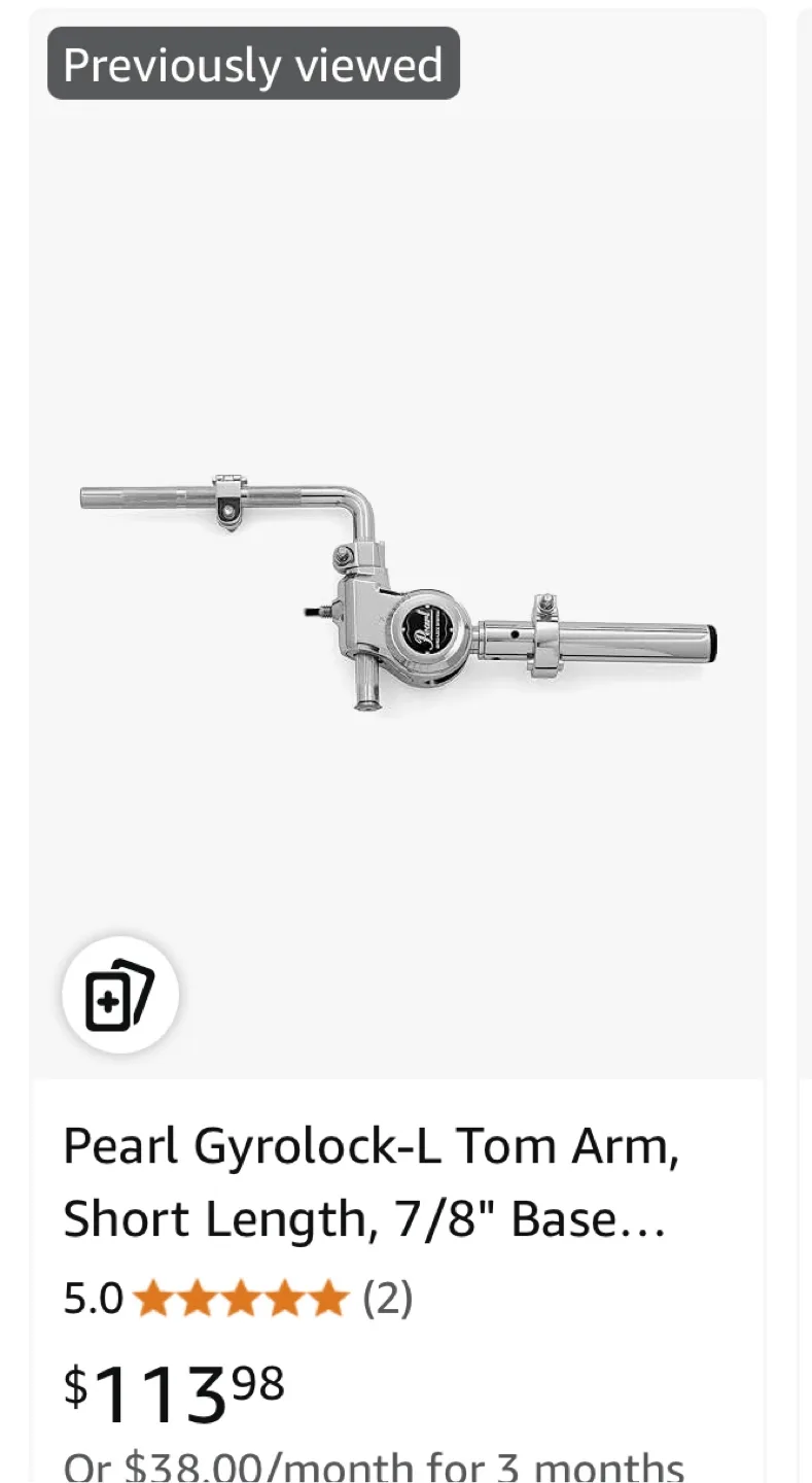 Pearl Gyrolock-L Tom Arm Short Length thumbnail