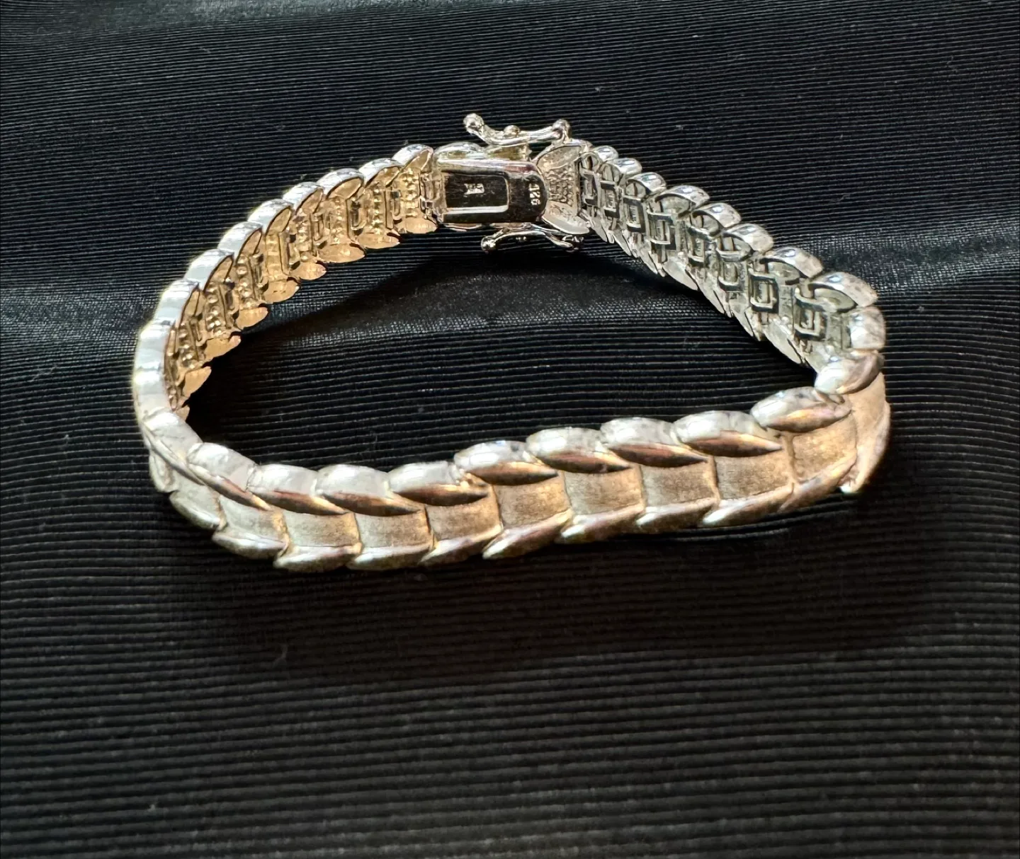 925 Sterling Silver Solid Bracelet 7.25” thumbnail