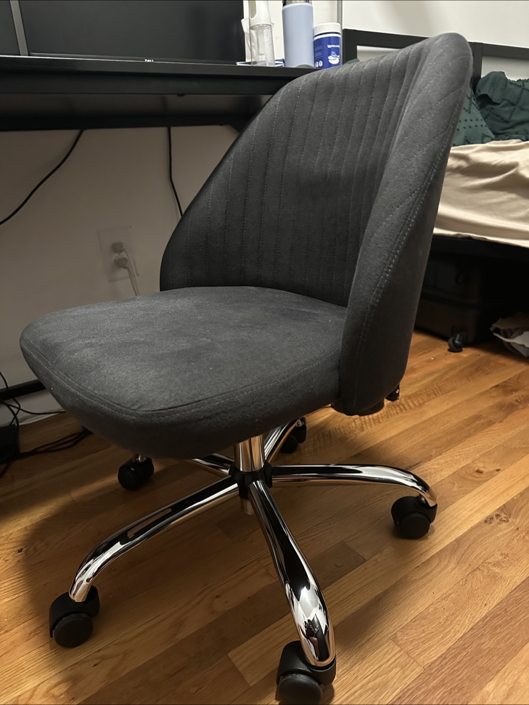 Gray Office Chair - Armless with Adjustable Swivel - photo 3