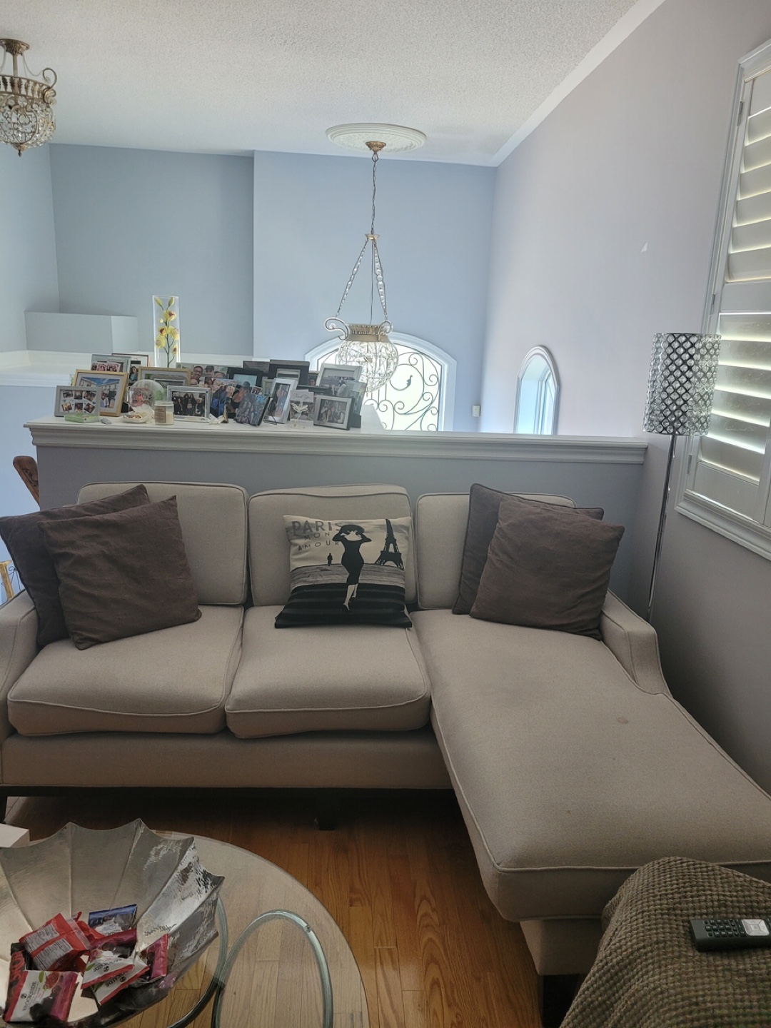 Beige Sofa with Chaise Lounge