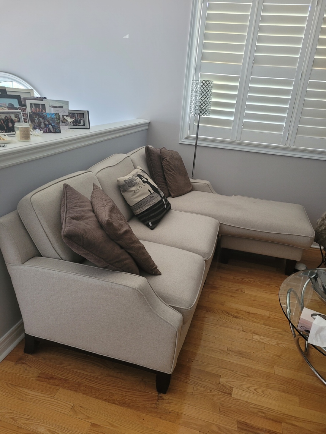 Beige Sofa with Chaise Lounge - photo 2