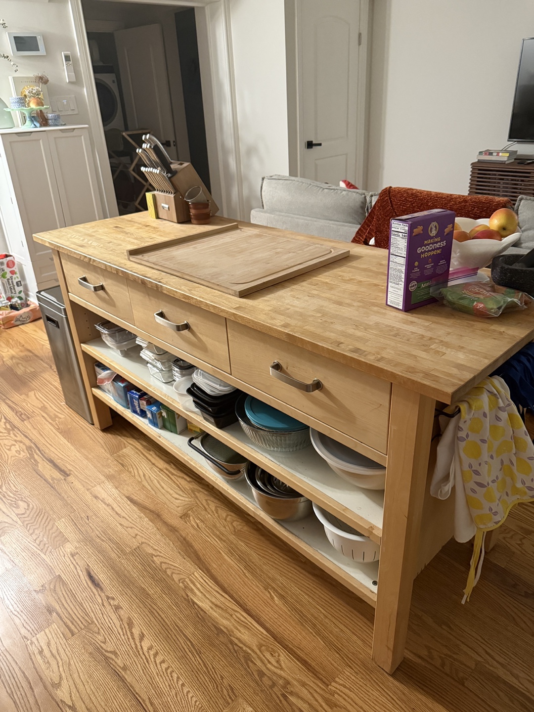 Kitchen Island with Wood Top