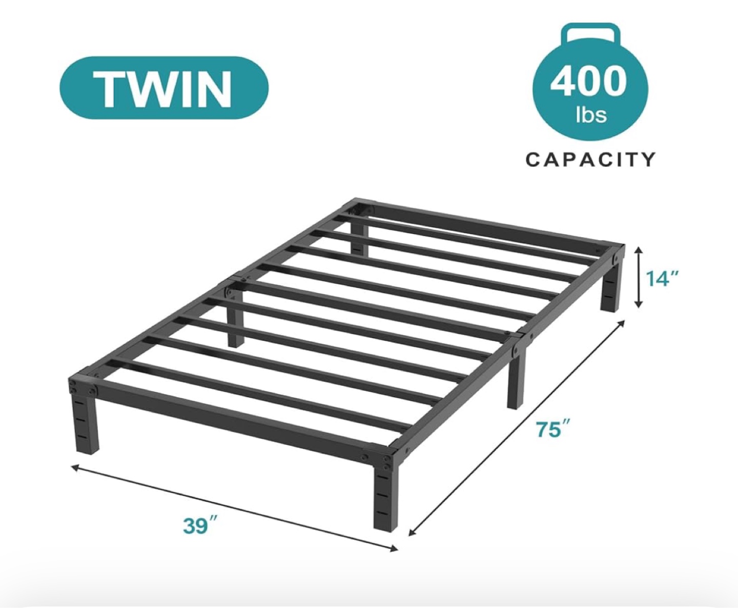 Twin Size Metal Bed Frame - photo 2