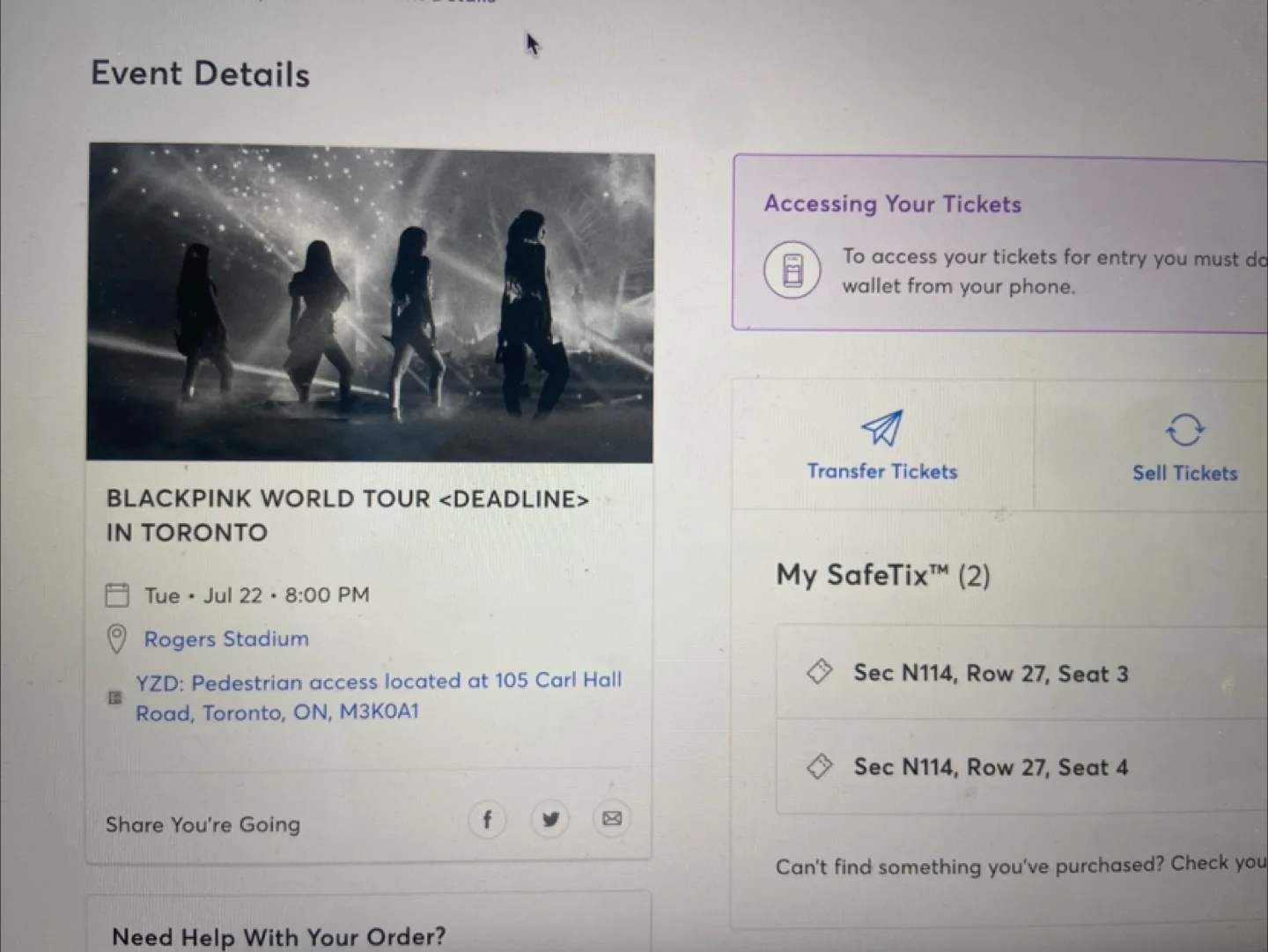 X2 BLACKPINK World Tour Toronto Tickets - July 22 thumbnail