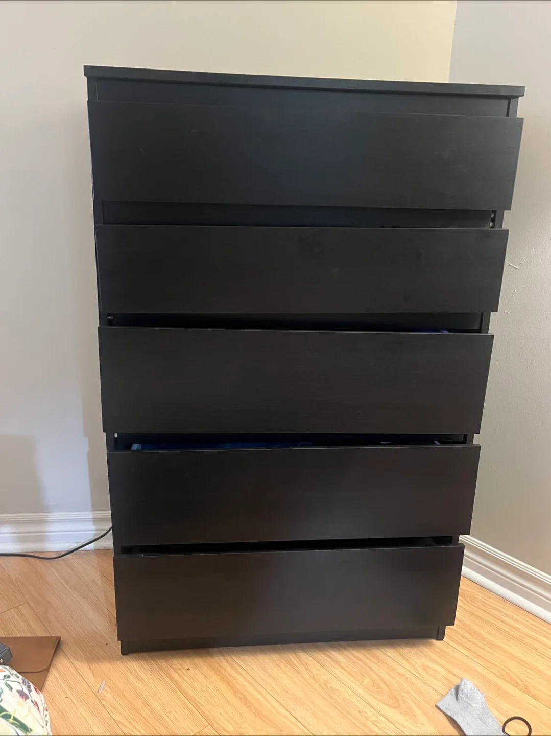 IKEA Black 5-Drawer Chest image indicator(2)
