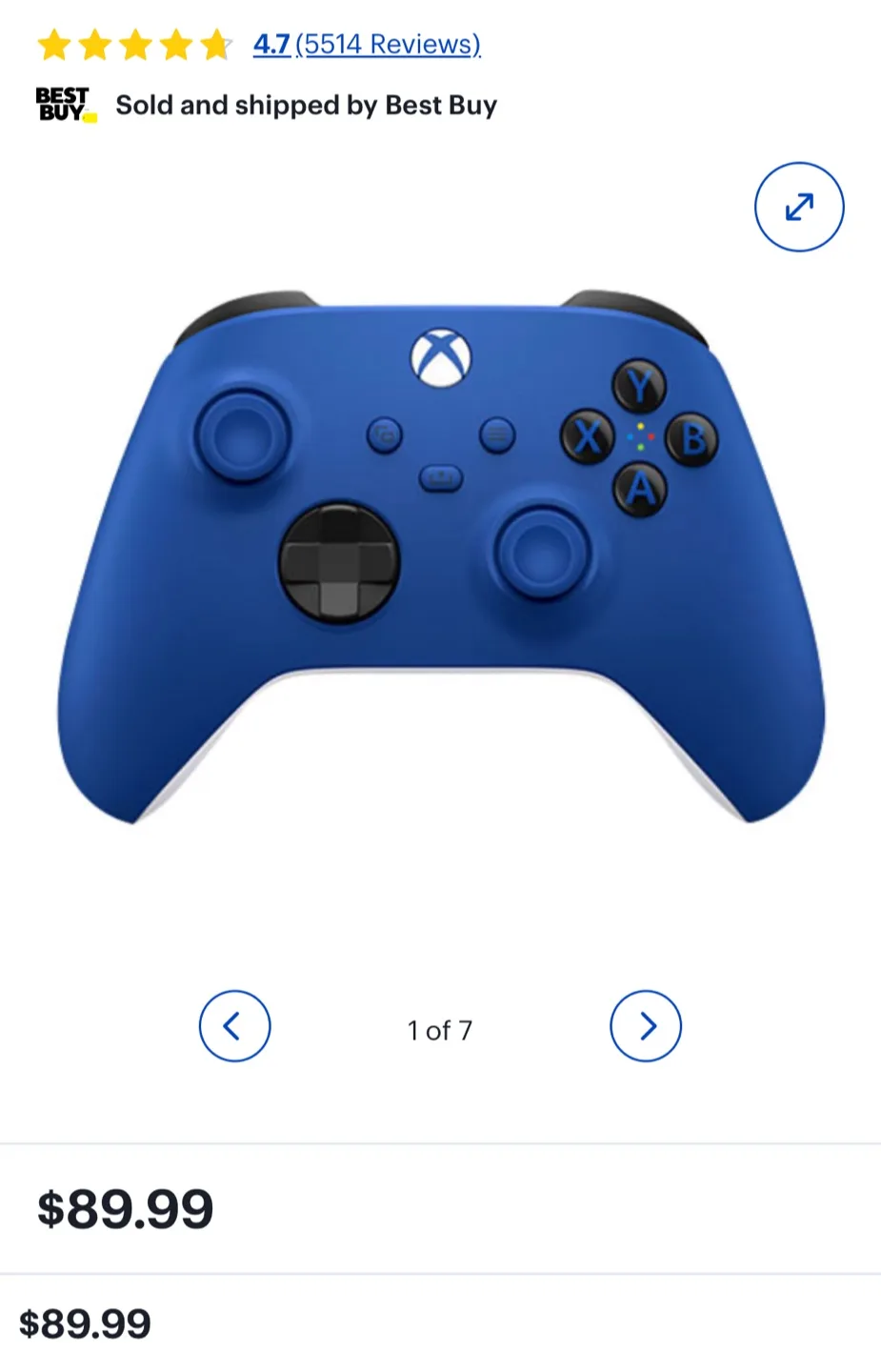 Xbox Wireless Controller - Shock Blue thumbnail