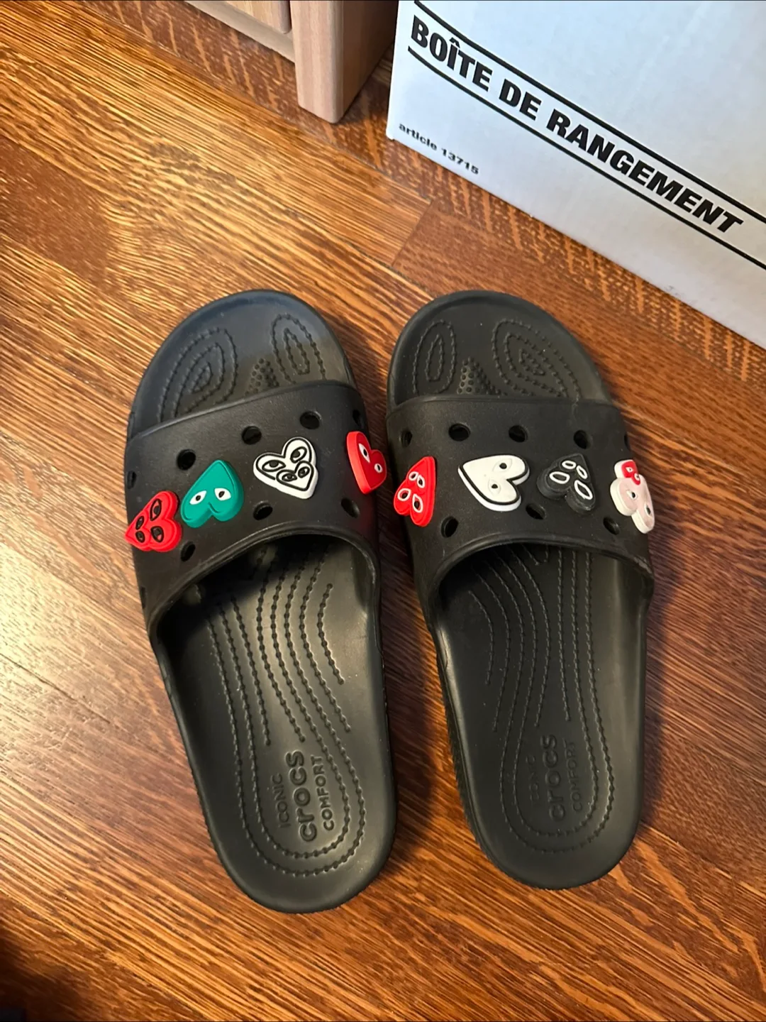 Crocs Slides Commes de garcons, Black, Size M9/W11 thumbnail