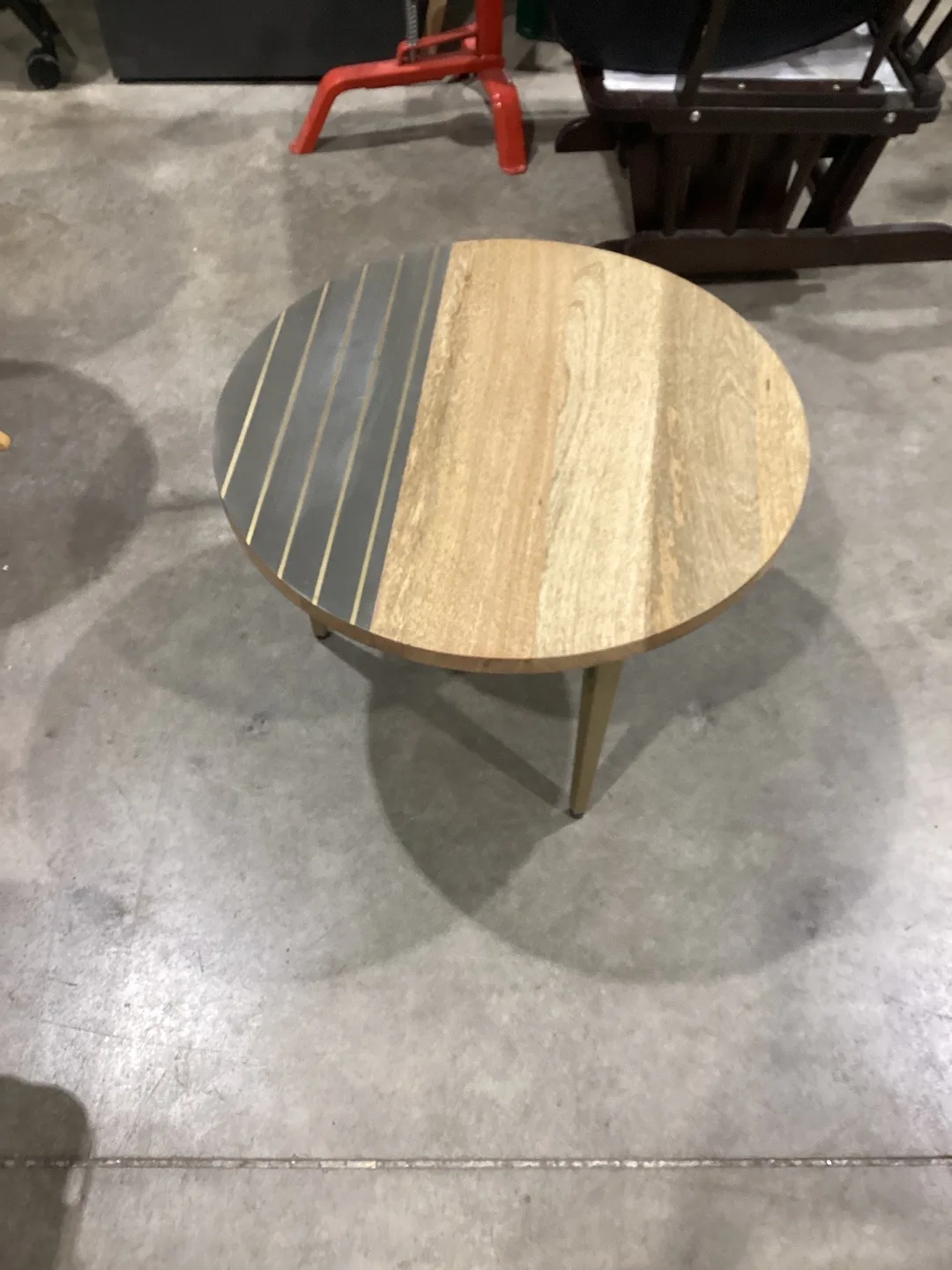 Round Wooden Accent Table thumbnail