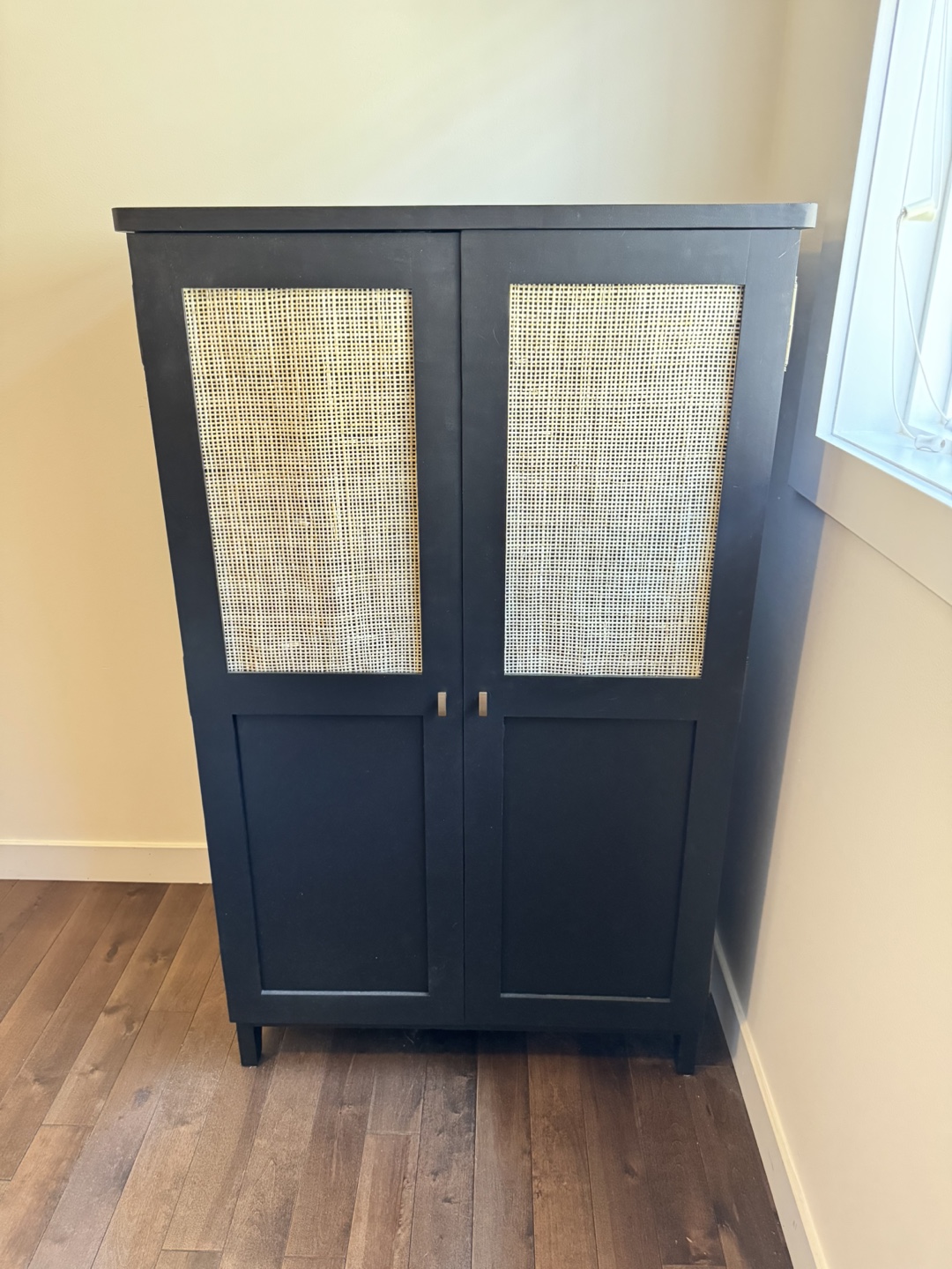 Black Cabinet with Rattan Doors - photo 2