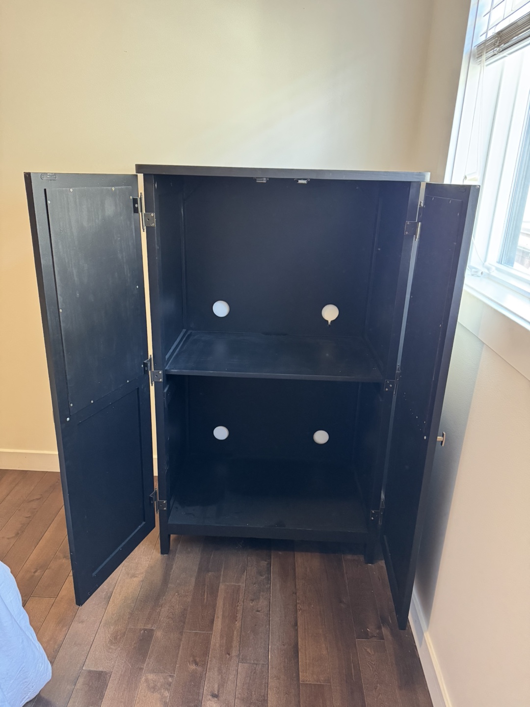 Black Cabinet with Rattan Doors - photo 3