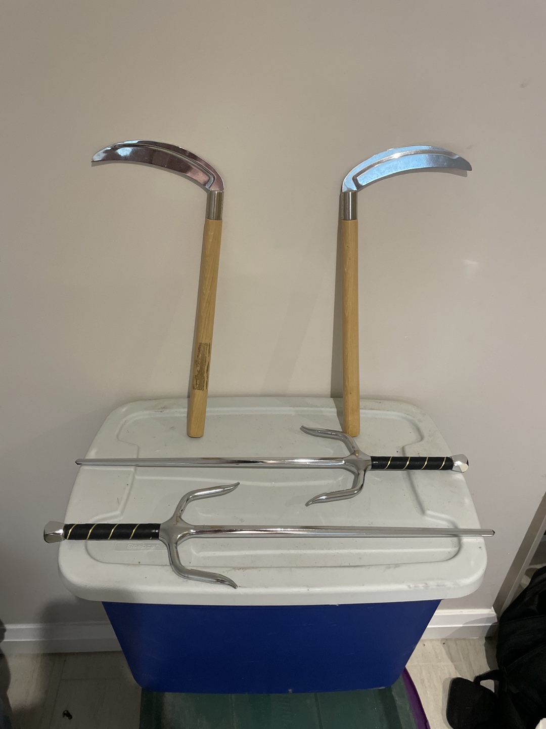 Pair of Kama and Sai Martial Arts Weapons