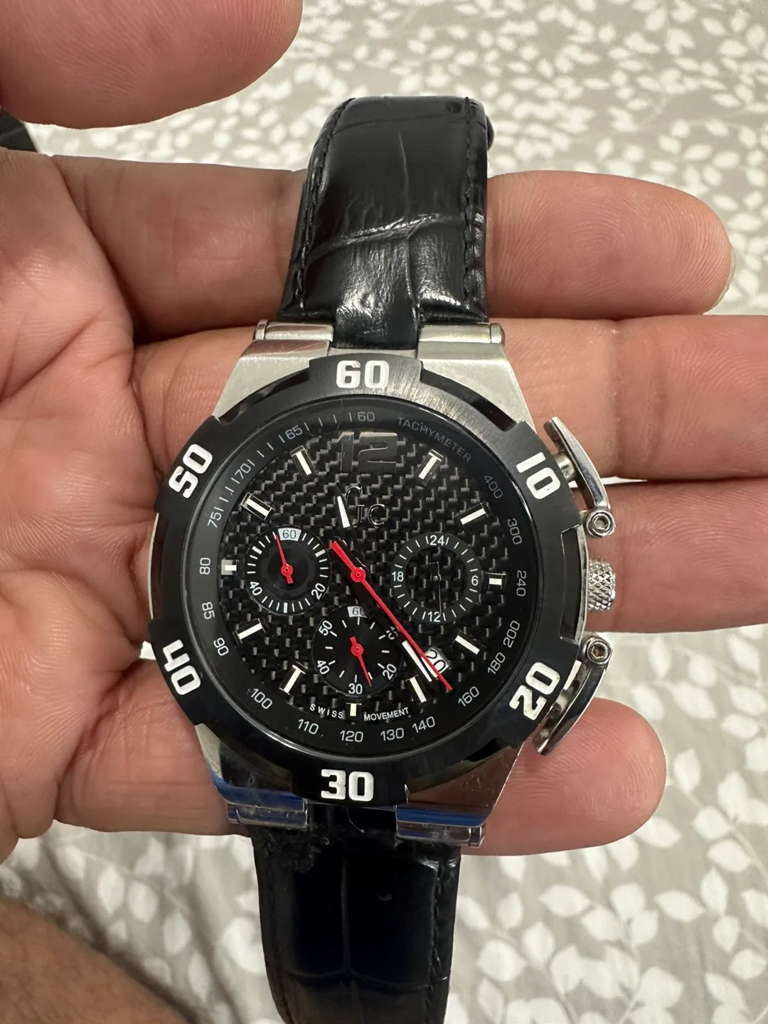 Guess GC Black Leather Watch thumbnail