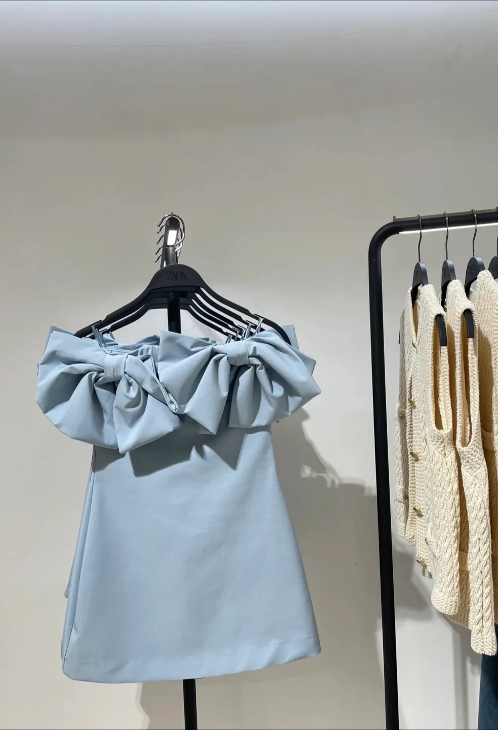 Zara Mini Dress with Bow - Size Small thumbnail