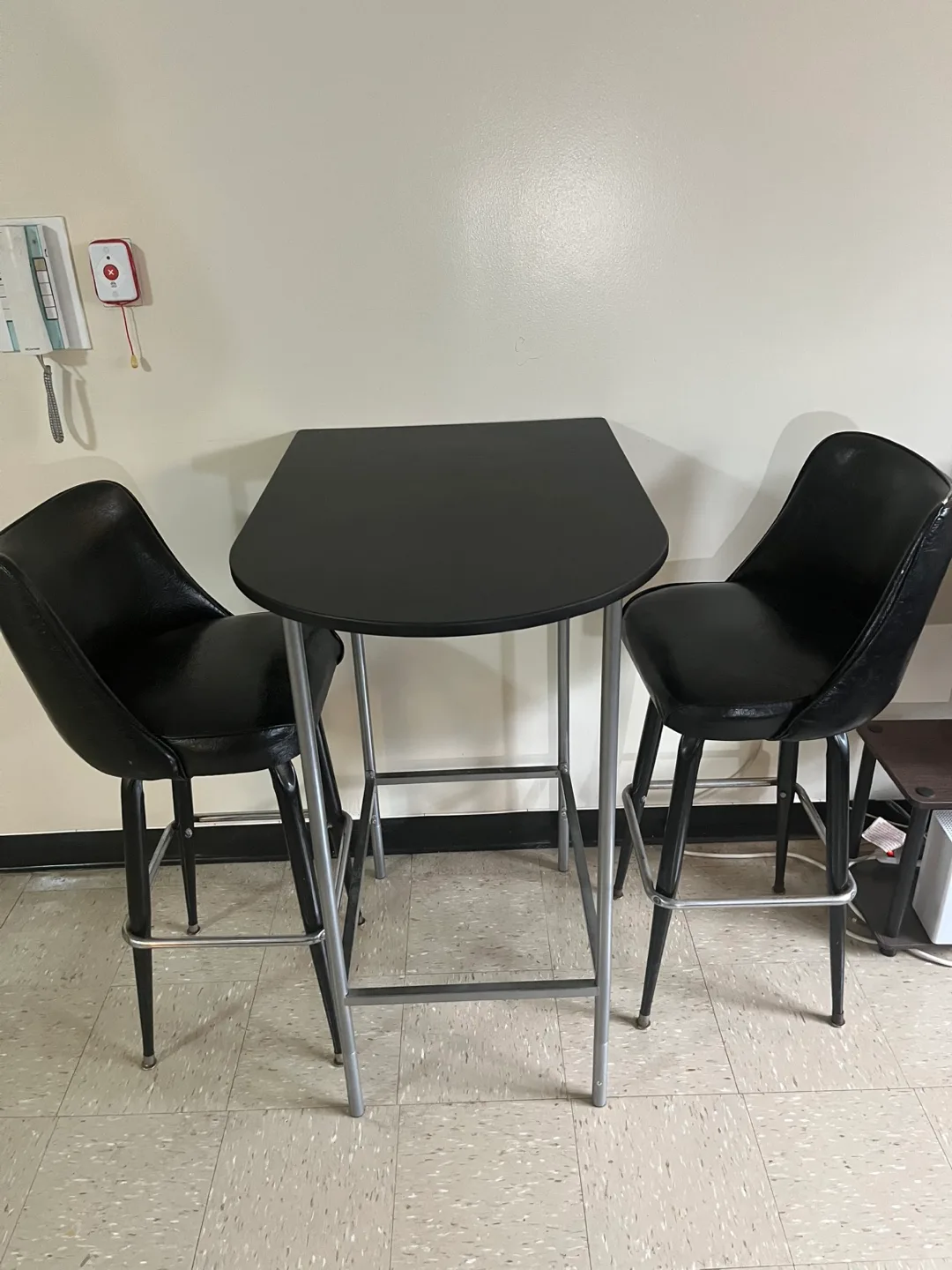 Black Bar Table with Two Stools thumbnail
