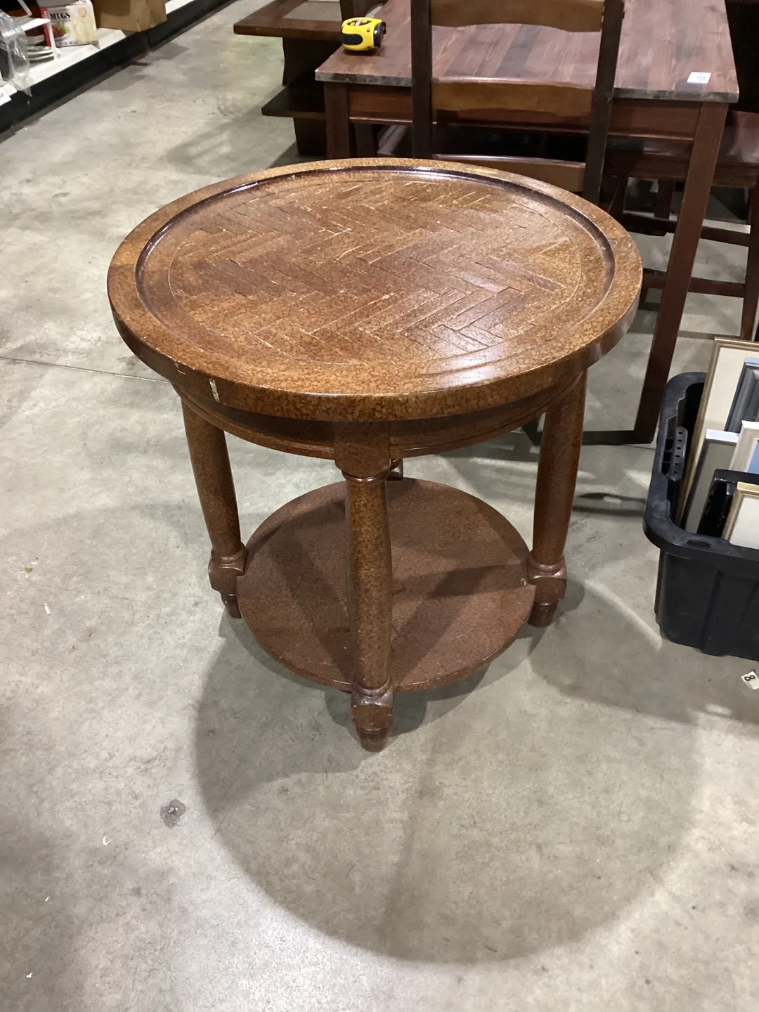 Round Wooden Accent Table thumbnail