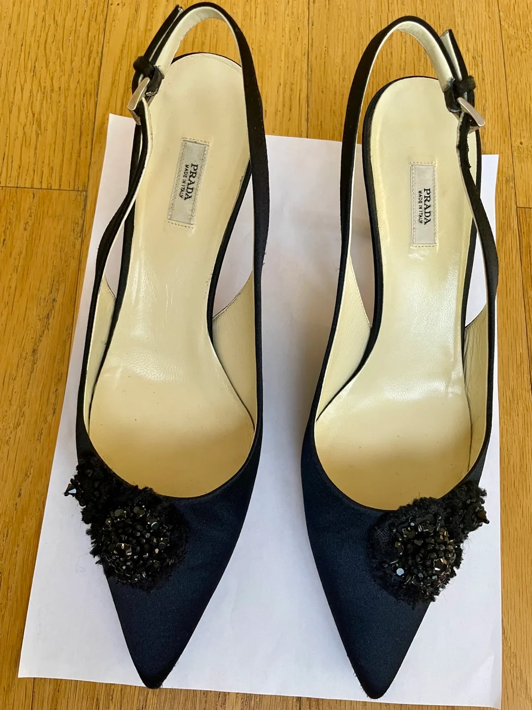 Prada Black Satin Kitten Heels thumbnail
