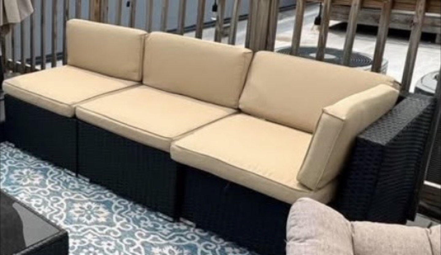Outdoor Modular Sectional Sofa - Beige Cushions - photo 4