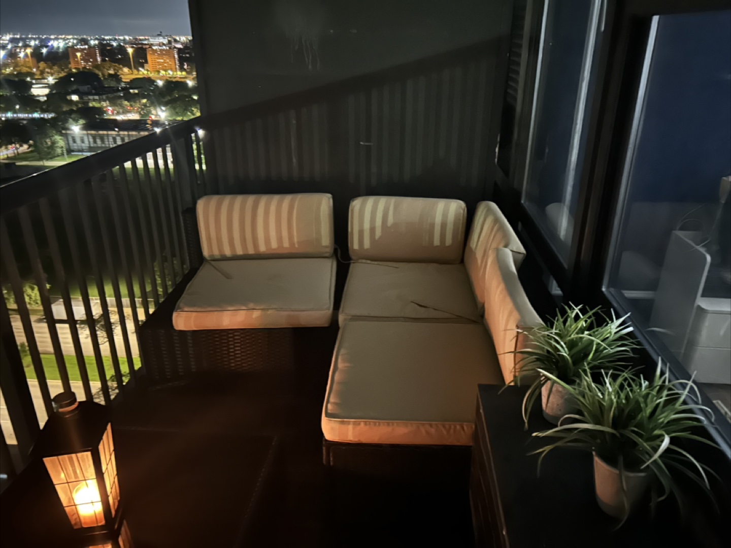 Outdoor Modular Sectional Sofa - Beige Cushions