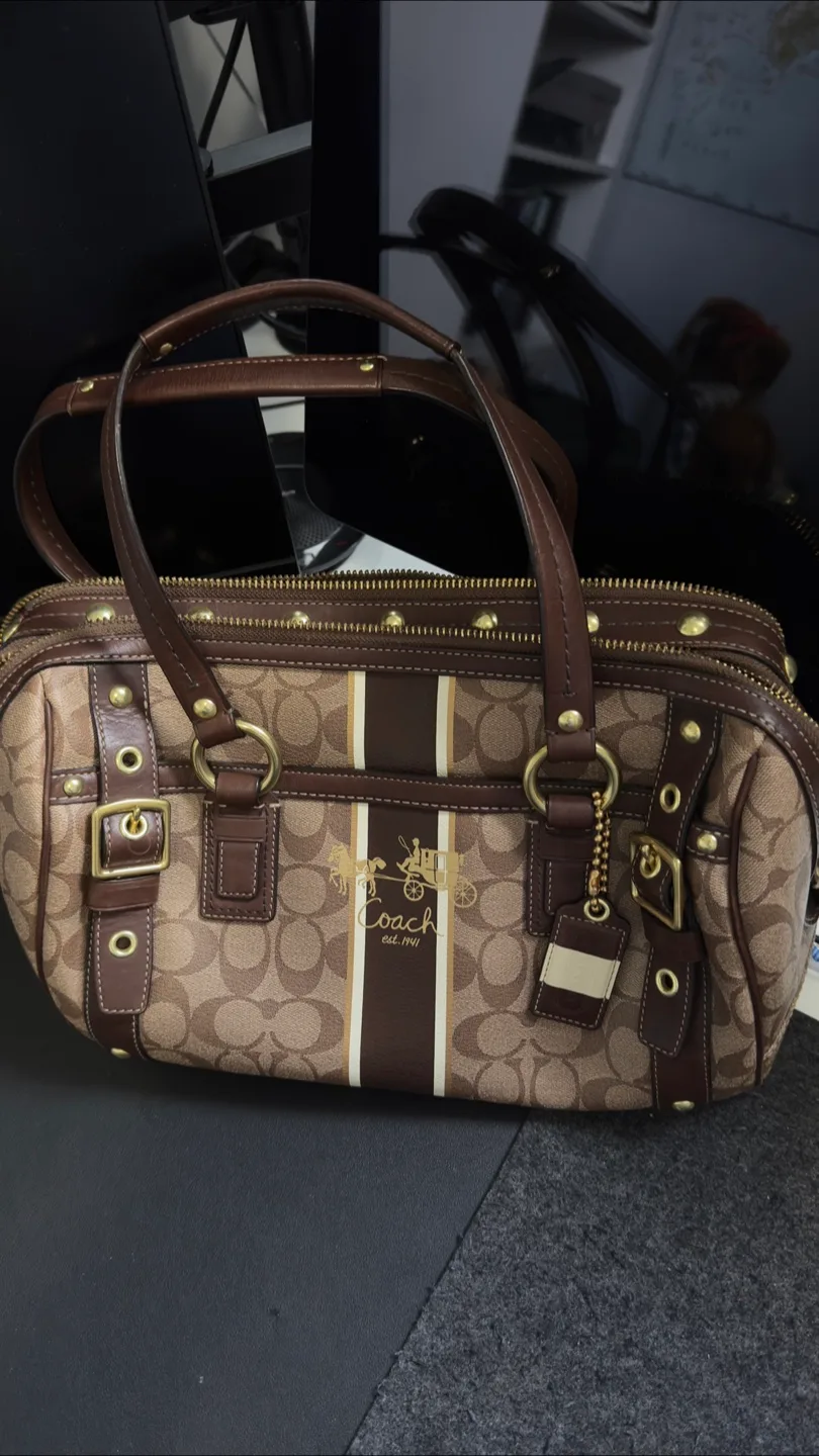 Coach Brown Monogram Satchel thumbnail
