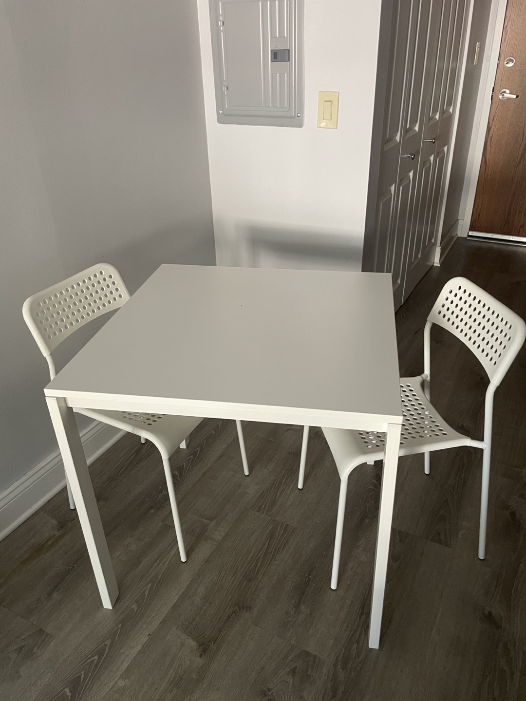 Ikea White Dining Table with 2 Chairs - photo 2
