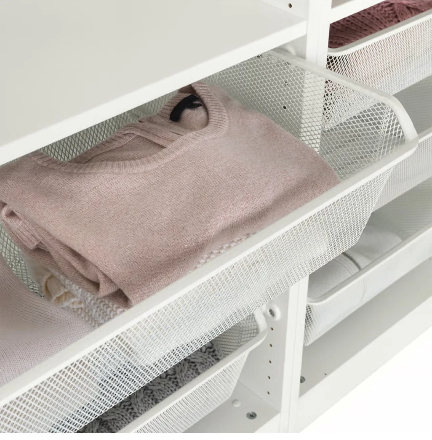 ✨3 Available✨IKEA Komplement White Mesh Basket 100x35cm image indicator(4)