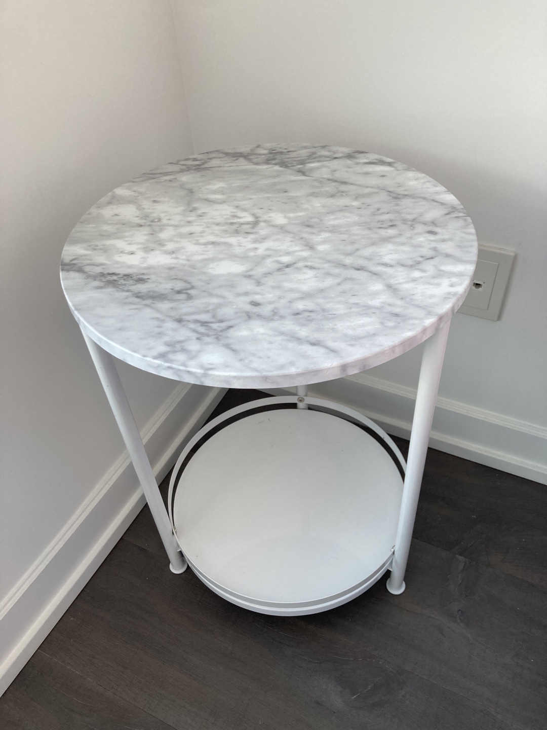 Side Table with Faux Marble Top