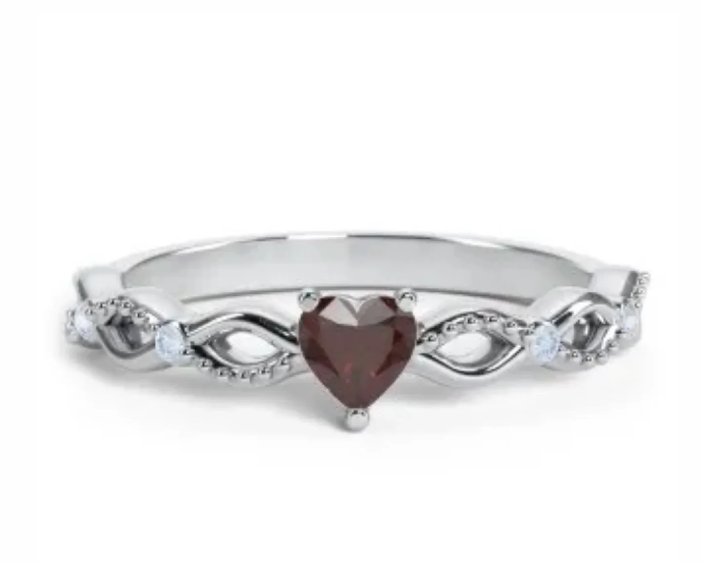 Garnet Heart Ring thumbnail