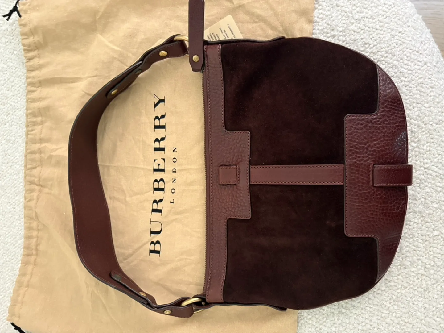 Burberry Brown Leather/Suede Shoulder Bag thumbnail