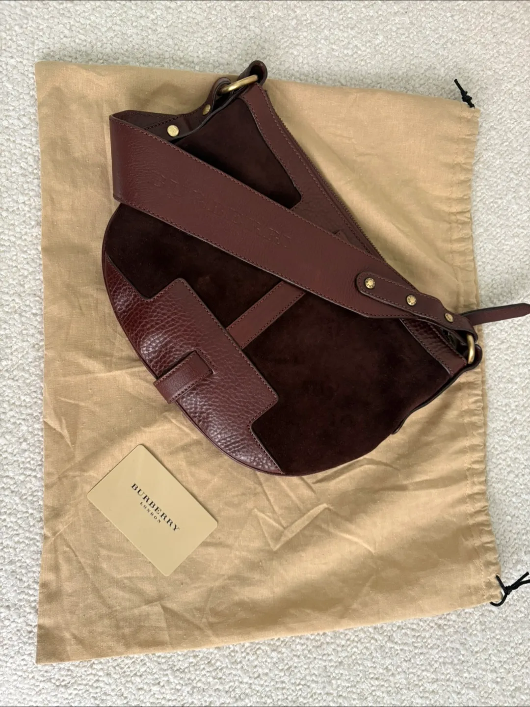 Burberry Brown Leather/Suede Shoulder Bag image indicator(2)