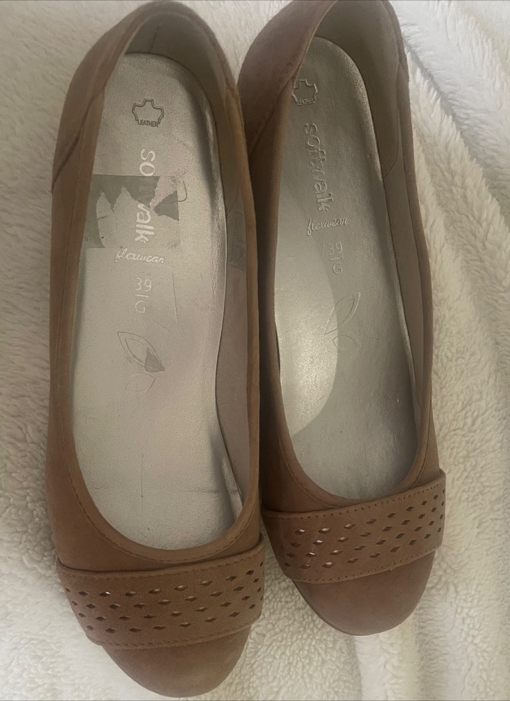 Softwalk Brown Leather Flats - Size 9 - photo 2