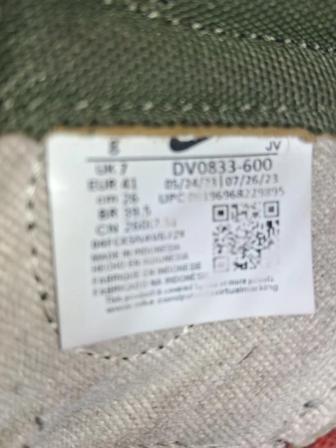 Nike Dunk Low Olive/Orange, Men's 8 US used image indicator(5)