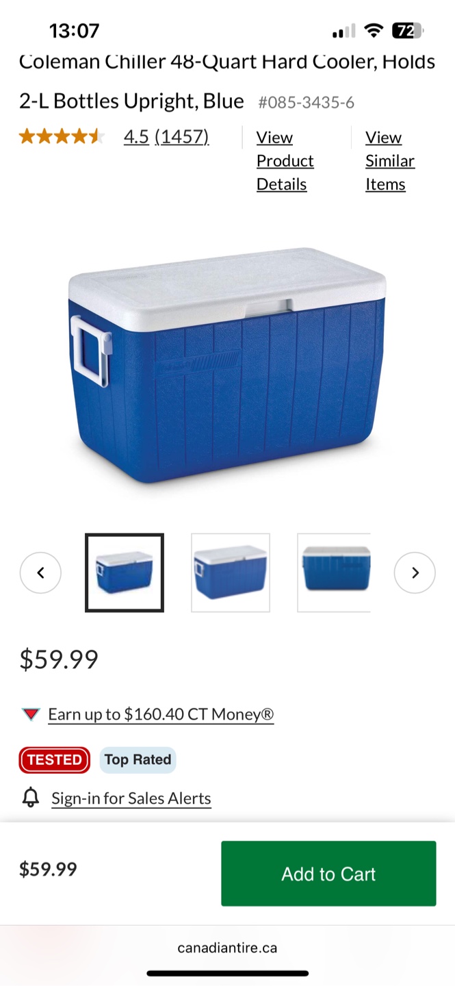 Coleman Chiller Hard Cooler, Blue