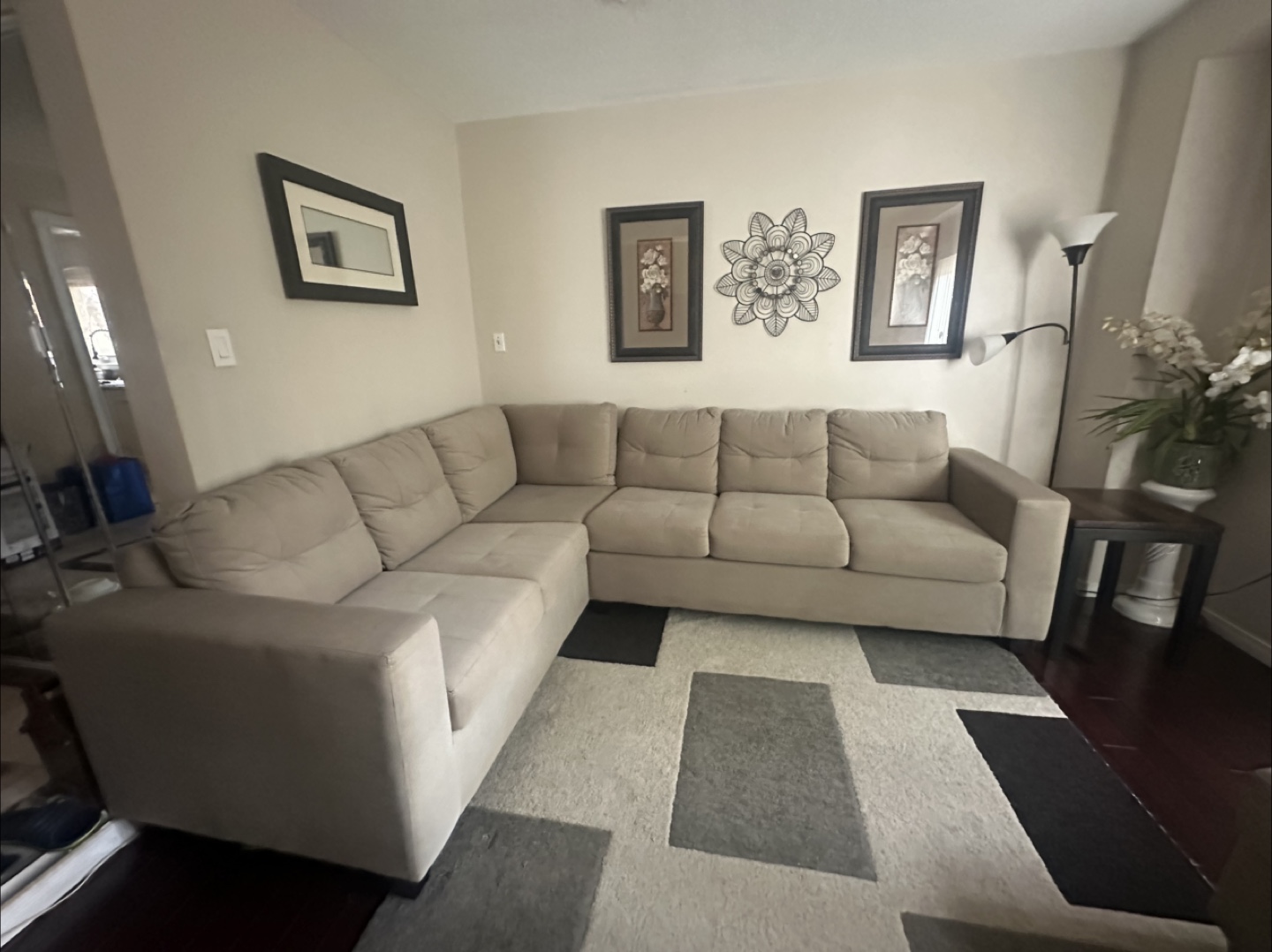 Beige Sectional Sofa - photo 3