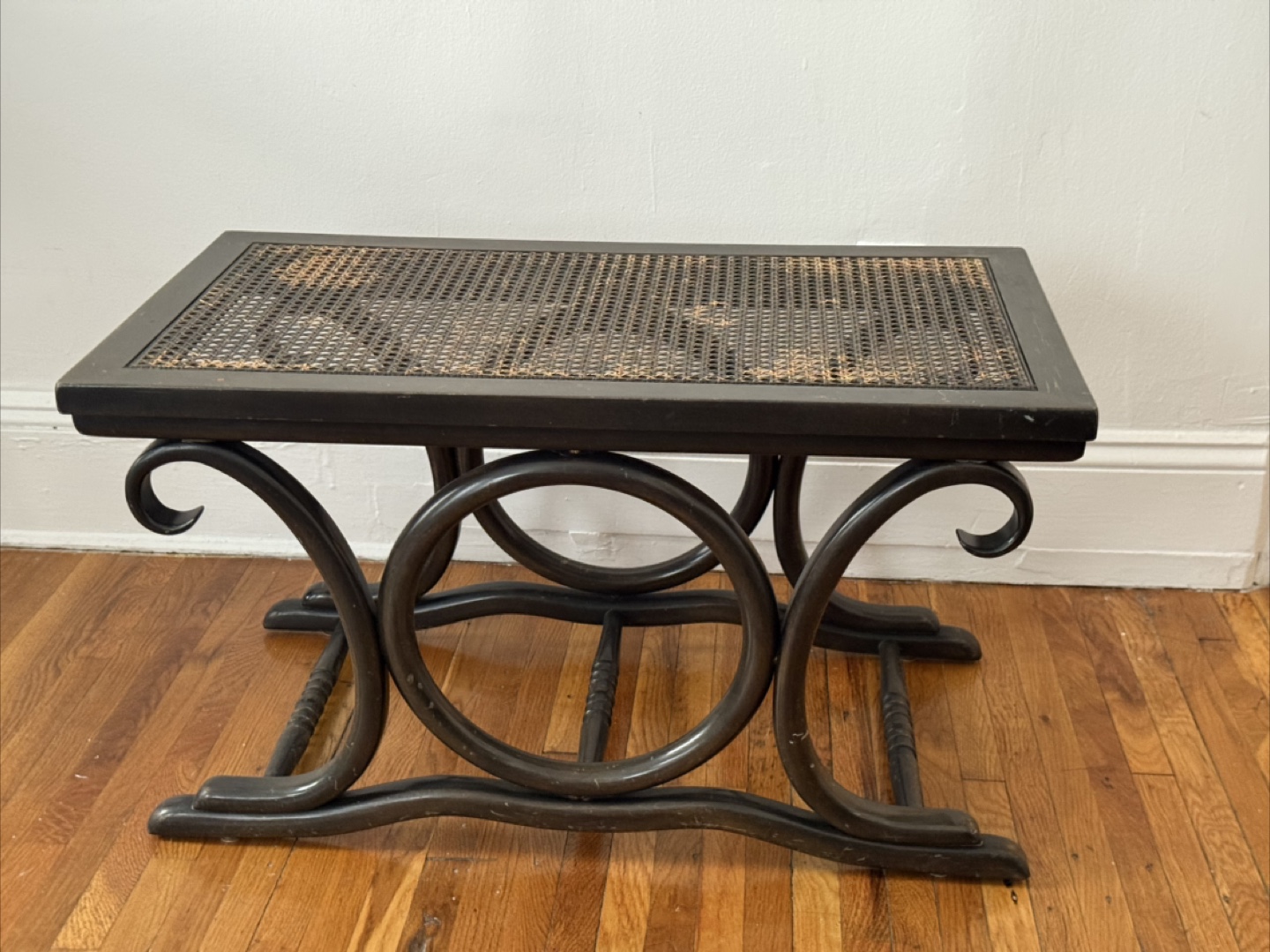 Vintage Cane and Bentwood Coffee Table – 30" x 17" x 17"