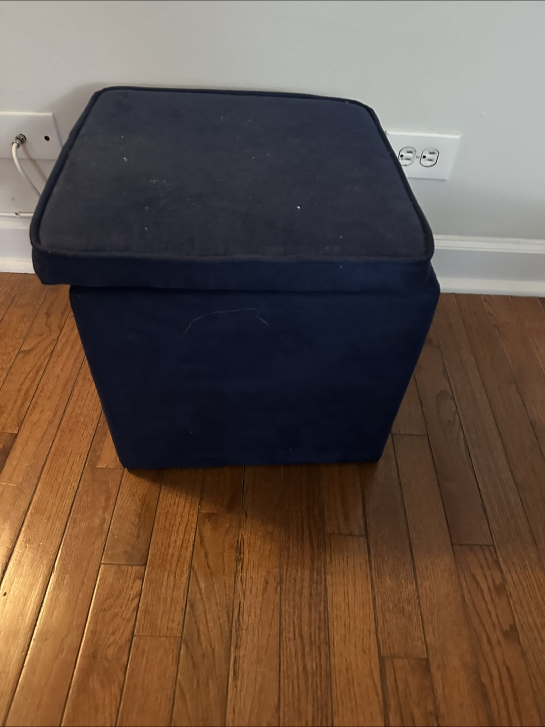 Blue Storage Ottoman