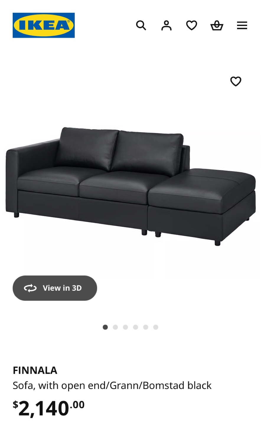 IKEA FINNALA Brown Leather Sofa (CAN DELIVER) - photo 3