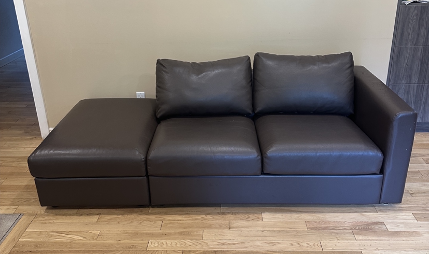 IKEA FINNALA Brown Leather Sofa (CAN DELIVER)