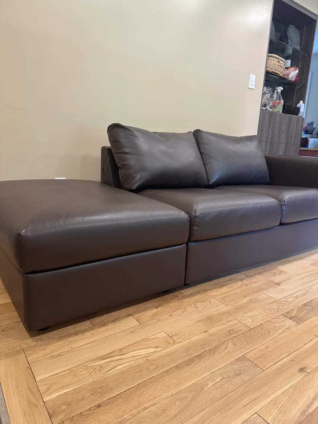 IKEA FINNALA Brown Leather Sofa (CAN DELIVER) image indicator(6)