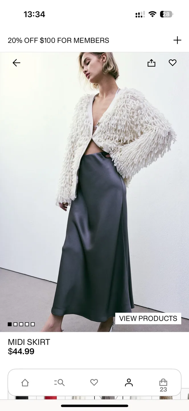 H&M Gray Midi Skirt thumbnail