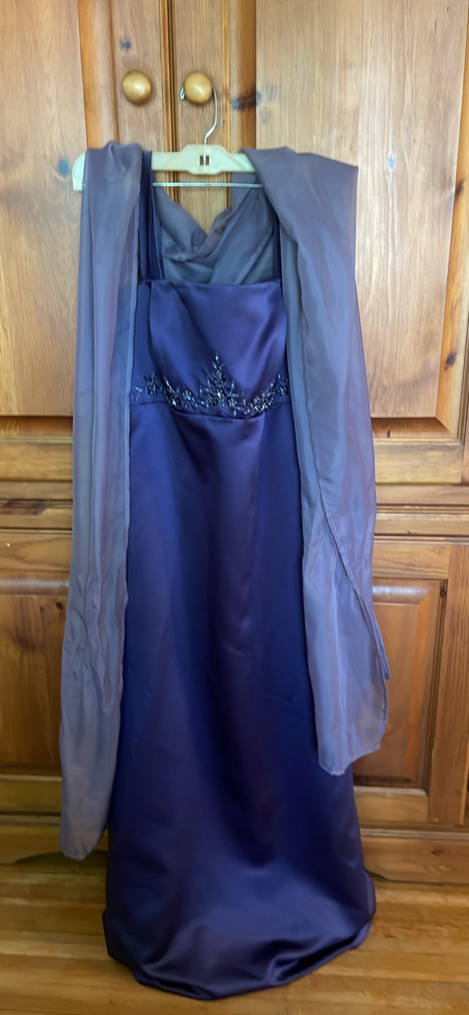 Purple Formal Dress with Shawl